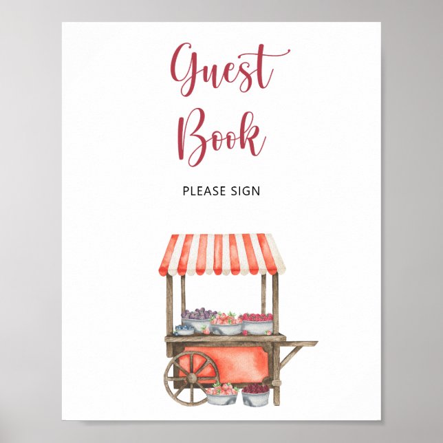 watercolor cart berry \ Guest book Poster (Vorne)