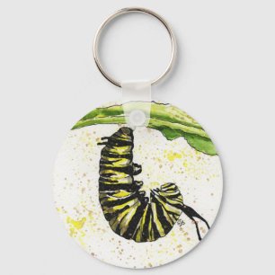 Watercolor Caterpillar Keychain Schlüsselanhänger