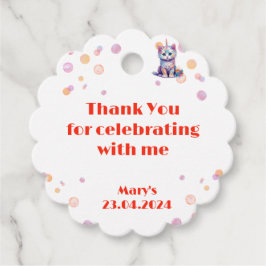 Watercolor Caticorn Meow Gical Birthday Vielen Dan Geschenkanhänger