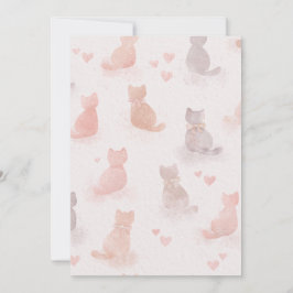 Watercolor Cats and Hearts Invitation Einladung