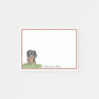 Watercolor Cavalier King Charles Spaniel Name Post-it Klebezettel