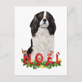 Watercolor Cavalier King Charles Weihnachten Weihn Postkarte