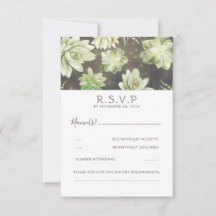Watercolor Celadon Succulent Wedding RSVP