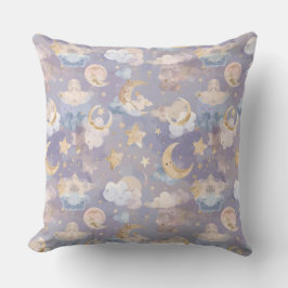 Watercolor Celestial Nursery Pillow | Pastel Moons Kissen