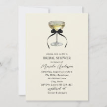  Watercolor Champagne coupe black bow  Bridal Show