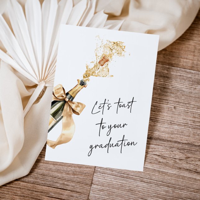 Watercolor Champagne Toast To Your Graduation Karte (Von Creator hochgeladen)