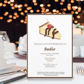 Watercolor Cheesecake Elegante Einladung