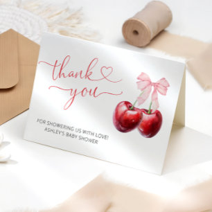 Watercolor Cherry Baby Dusche Vielen Dank Dankeskarte