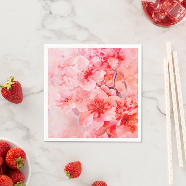 Watercolor Cherry Blossom Bliss Serviette (Beispiel)