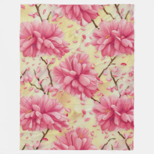 "Watercolor Cherry Blossom Floral Pattern" Fleecedecke