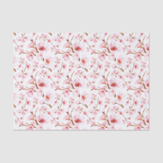 Watercolor Cherry Blossom | Floral Pink White Seidenpapier