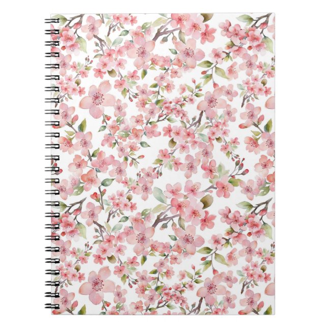 Watercolor Cherry Blossom Notebook Notizblock (Vorderseite)