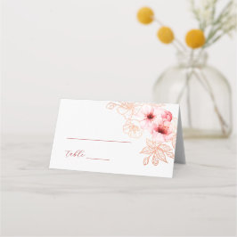 Watercolor Cherry Blossom Pink White Wedding Platzkarte