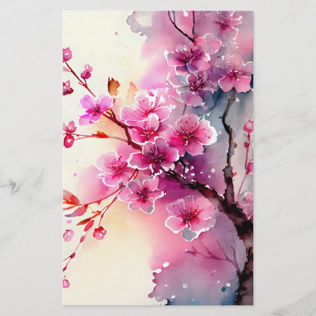 Watercolor Cherry Blossom Seifenspulpapier (Vorderseite)