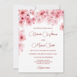 Watercolor Cherry Blossom Wedding Einladung
