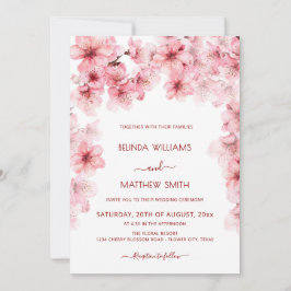  Watercolor Cherry Blossom Wedding Einladung
