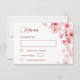 Watercolor Cherry Blossom  Wedding RSVP Karte