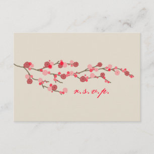 Watercolor Cherry Blossom Wedding RSVP Karte