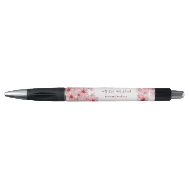 Watercolor Cherry Blossoms Pink Floral Kugelschreiber (Vorderseite)