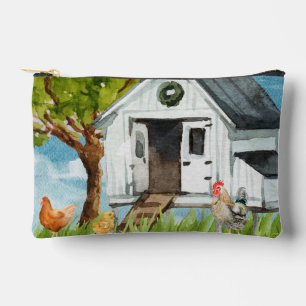 "Watercolor Chicken Coop Print Cut Nähtasche - Nie Zubehörtasche