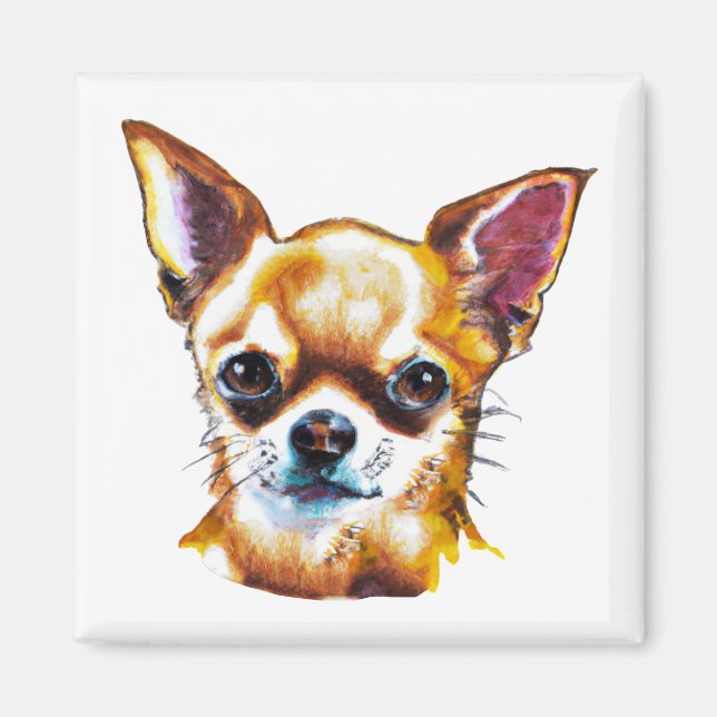 Watercolor Chihuahua Magnet (Vorne)