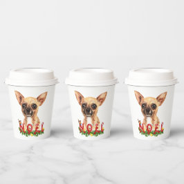 Watercolor Chihuahua Weihnachten Weihnachten Pappbecher