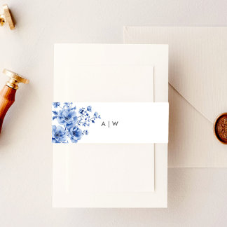 Watercolor Chinoiserie floral Einladungsbanderole