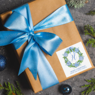 Watercolor Chinoiserie Wreath Christmas Enclosure Mitteilungskarte