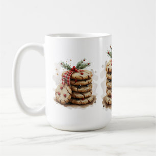 Watercolor Chip Cookies Rotes grünes Weihnachtsfes Kaffeetasse