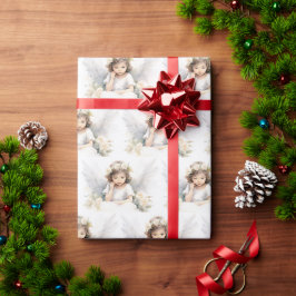 Watercolor Christmas Angel Girl Geschenkpapier