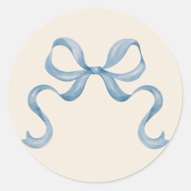 Watercolor Christmas Bow Sticker - Blau
