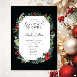 Watercolor Christmas Bridal Shower Einladung<br><div class="desc">This elegant Christmas bridal shower invitation features a delicate watercolor frame featuring holly berries and pine branches. The invitation is perfect for celebrating the upcoming bride during the holiday season. The overall design is festive and sophisticated,  and the invitation is sure to impress your guests.</div>