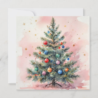 Watercolor Christmas Card. Feiertagskarte