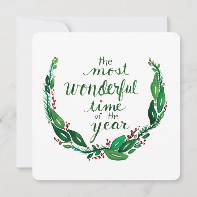 Watercolor Christmas Card - Square (Vorderseite)