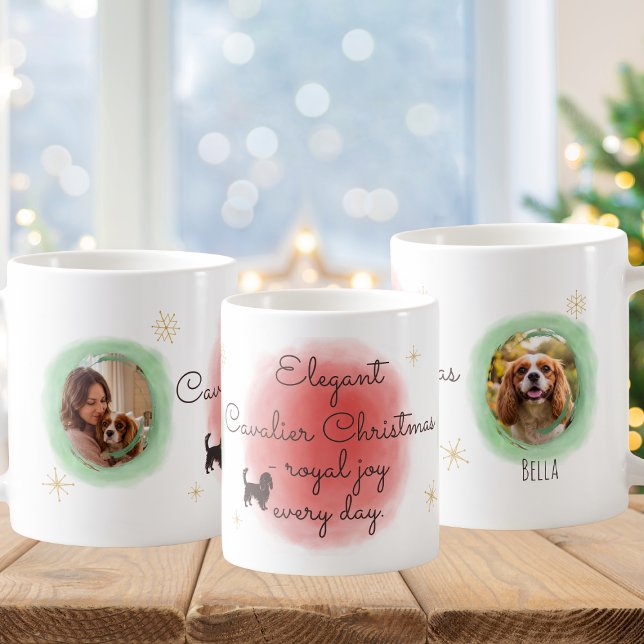 Watercolor Christmas Cavalier – Elegant Festive Kaffeetasse (Von Creator hochgeladen)