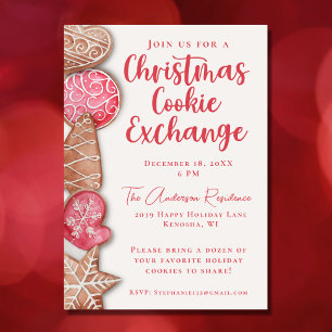 Watercolor Christmas Cookie Exchange Einladung