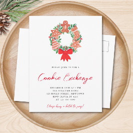 Watercolor Christmas Cookie Exchange Einladungspostkarte
