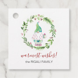 Watercolor Christmas Gnome Geschenkanhänger