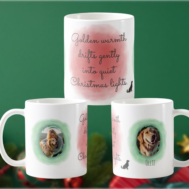 Watercolor Christmas Golden Retriever Custom Kaffeetasse (Von Creator hochgeladen)