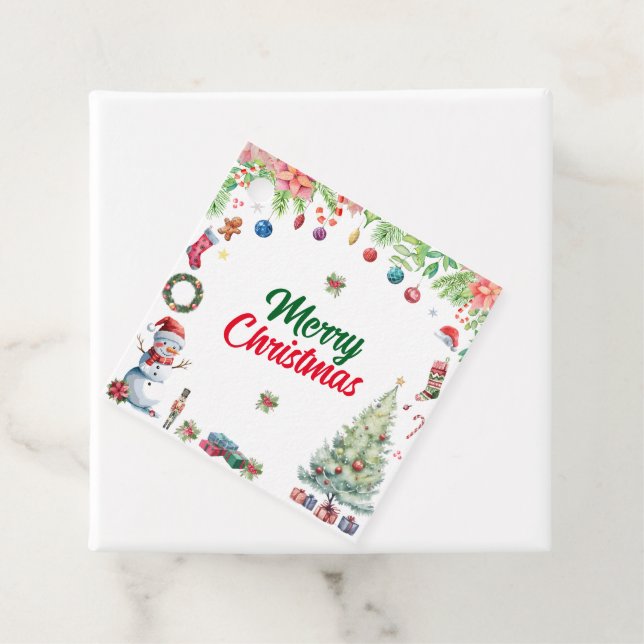 Watercolor Christmas Holiday Geschenkanhänger (Beispiel)