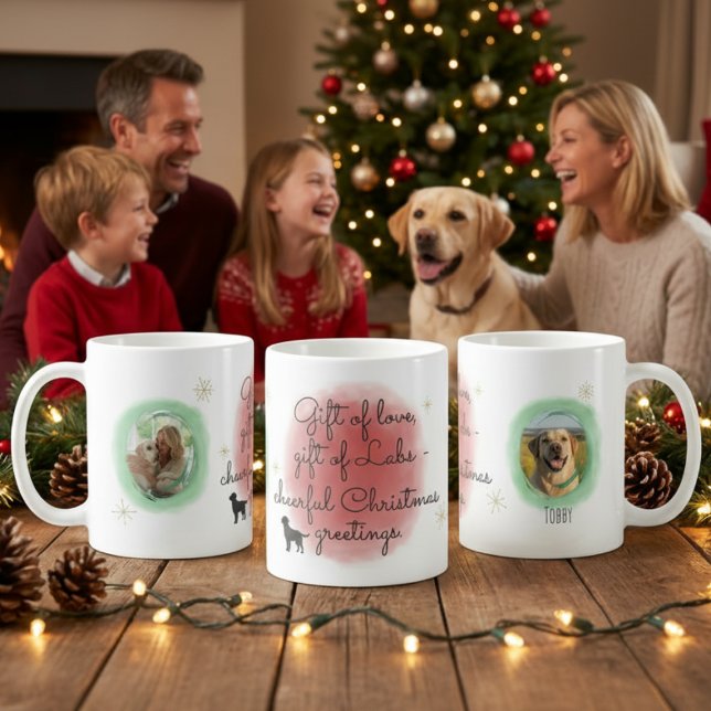 Watercolor Christmas Labrador – Festive Dog Gift Kaffeetasse (Von Creator hochgeladen)