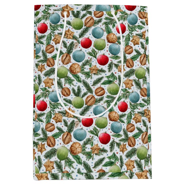 Watercolor Christmas Mittlere Geschenktüte (Vorderseite)