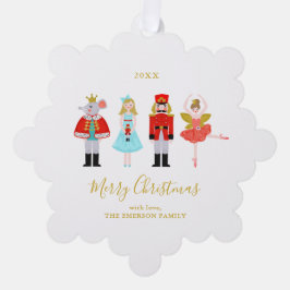 Watercolor Christmas Nutcracker Custom Foto Ornament Karte