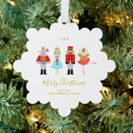 Watercolor Christmas Nutcracker Custom Foto Ornament Karte