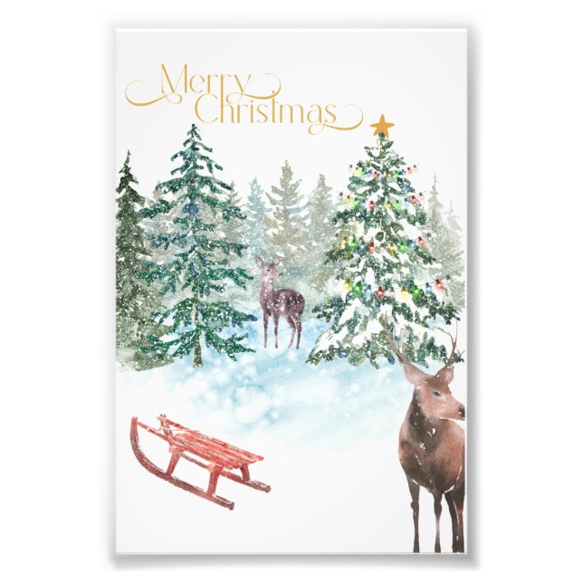 Watercolor Christmas Print Poster (Vorne)