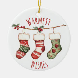 Watercolor Christmas Stockings Ornament