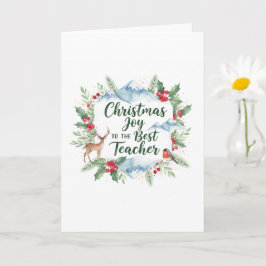 Watercolor Christmas Teacher Card – Festive Winter Karte