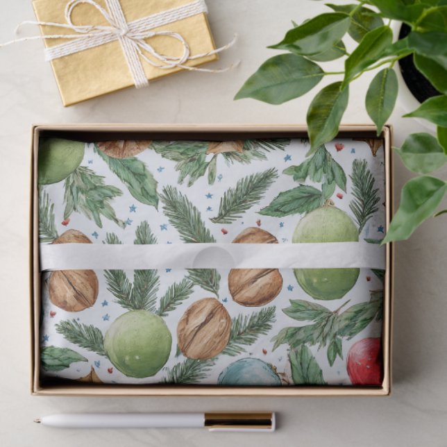 Watercolor Christmas Tissue Paper Seidenpapier (Geschenk)