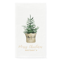 Watercolor Christmas Tree boho Stil