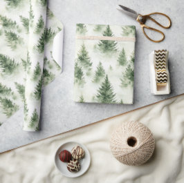 Watercolor Christmas Tree Holiday Pattern Geschenkpapier